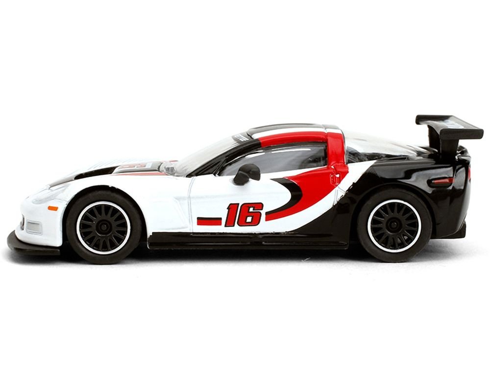 2005 Chevrolet Corvette C6R #16 White with Black and Red Graphics "Collection" Series 1/64 Diecast Model Car by Majorette view 2