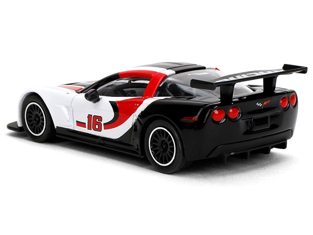 2005 Chevrolet Corvette C6R #16 White with Black and Red Graphics "Collection" Series 1/64 Diecast Model Car by Majorette view 3