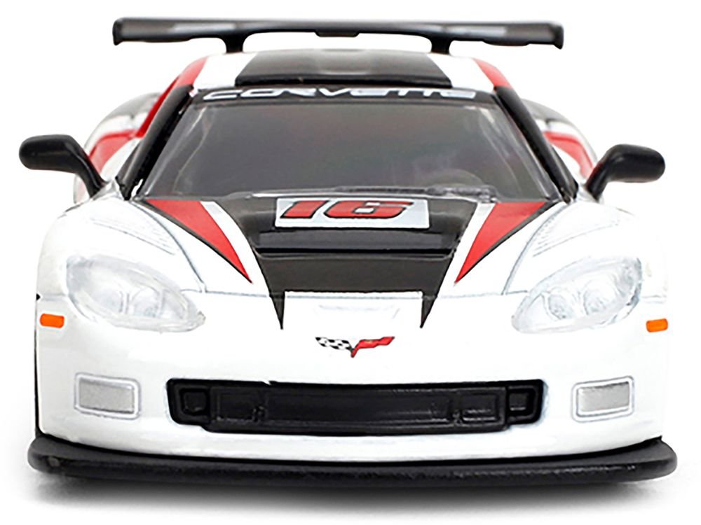2005 Chevrolet Corvette C6R #16 White with Black and Red Graphics "Collection" Series 1/64 Diecast Model Car by Majorette view 4