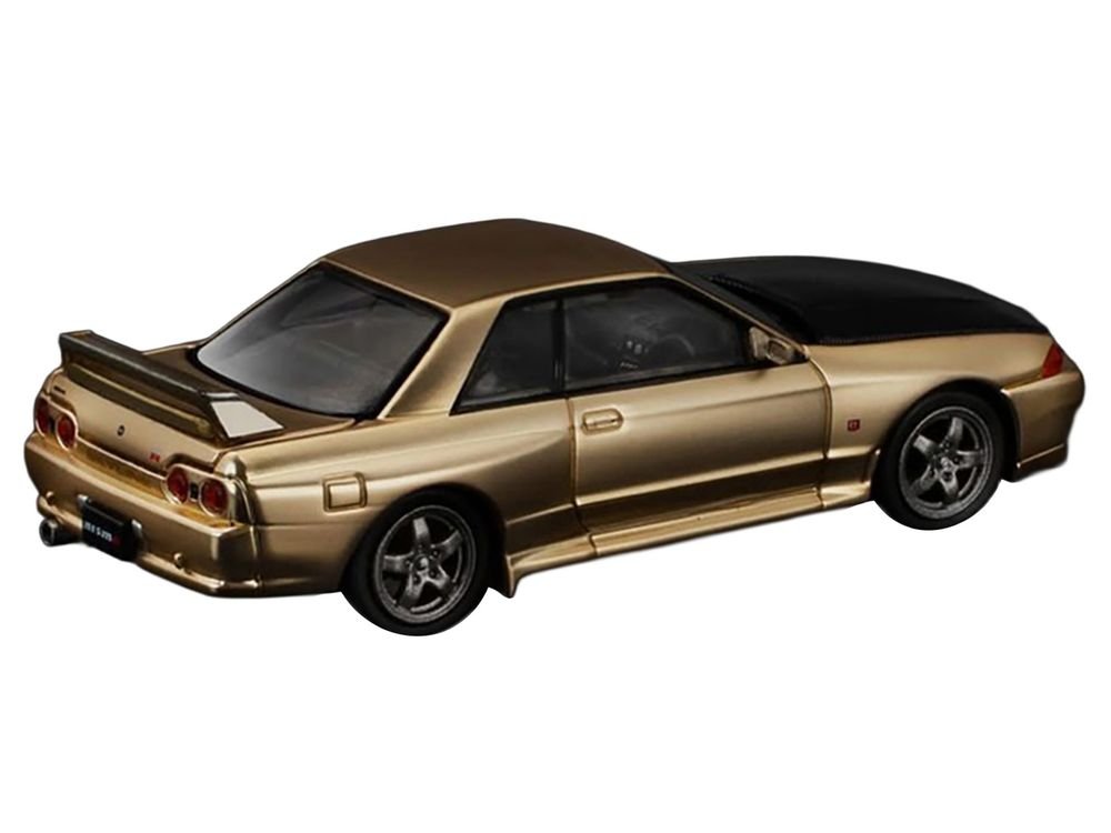 Skyline GT-R R32 RHD (Right Hand Drive) Chrome Gold with Carbon Hood "Tokyo Auto Salon 2025" 1/64 Diecast Model Car by Pop Race view 3