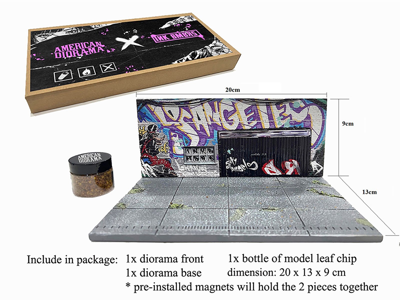 "American Diorama X INK BMBRS - LA Graffiti" Street Art Diorama for 1/64 Scale Models by American Diorama view 2