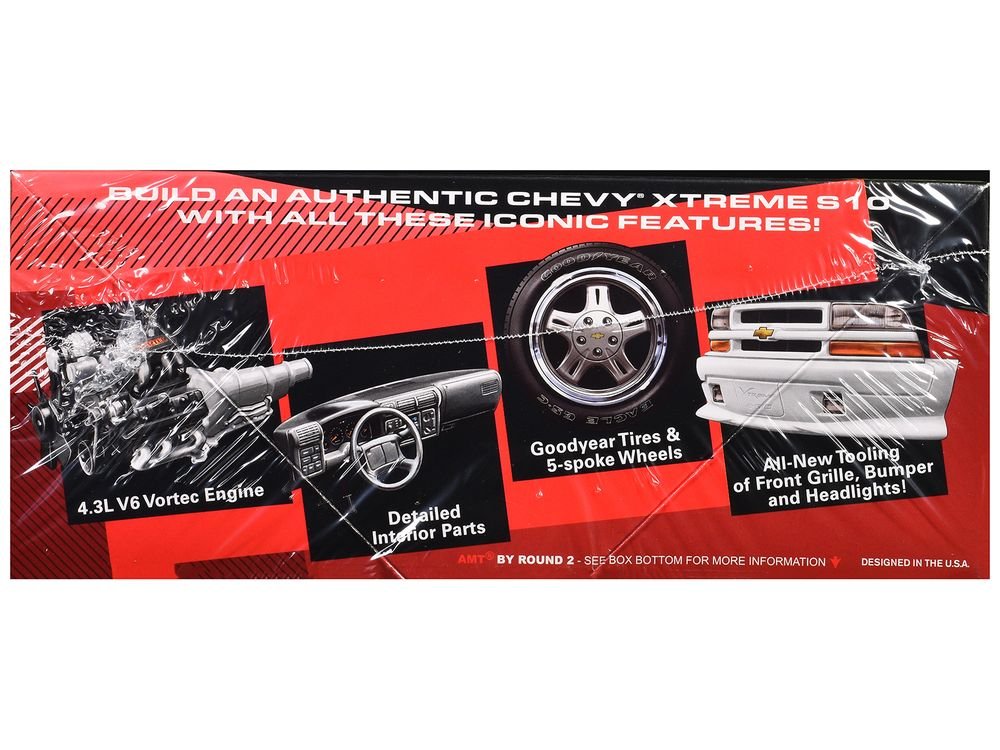 Skill 2 Model Kit 1999 Chevrolet S-10 Xtreme Pickup Truck 1/25 Scale Model by AMT view 2