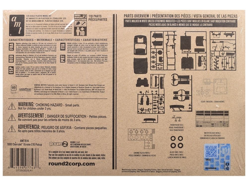 Skill 2 Model Kit 1999 Chevrolet S-10 Xtreme Pickup Truck 1/25 Scale Model by AMT view 4