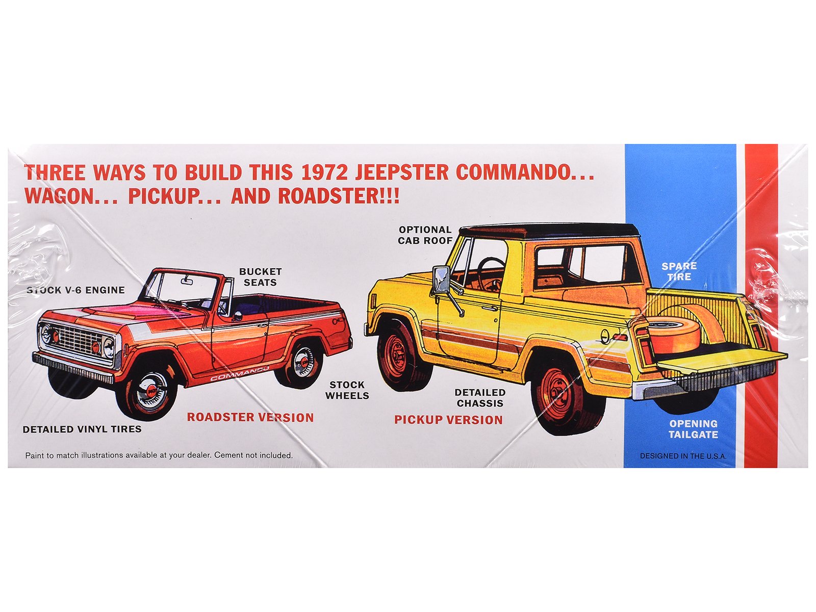 Skill 2 Model Kit 1972 Jeep Jeepster Commando 1/25 Scale Model by MPC view 3