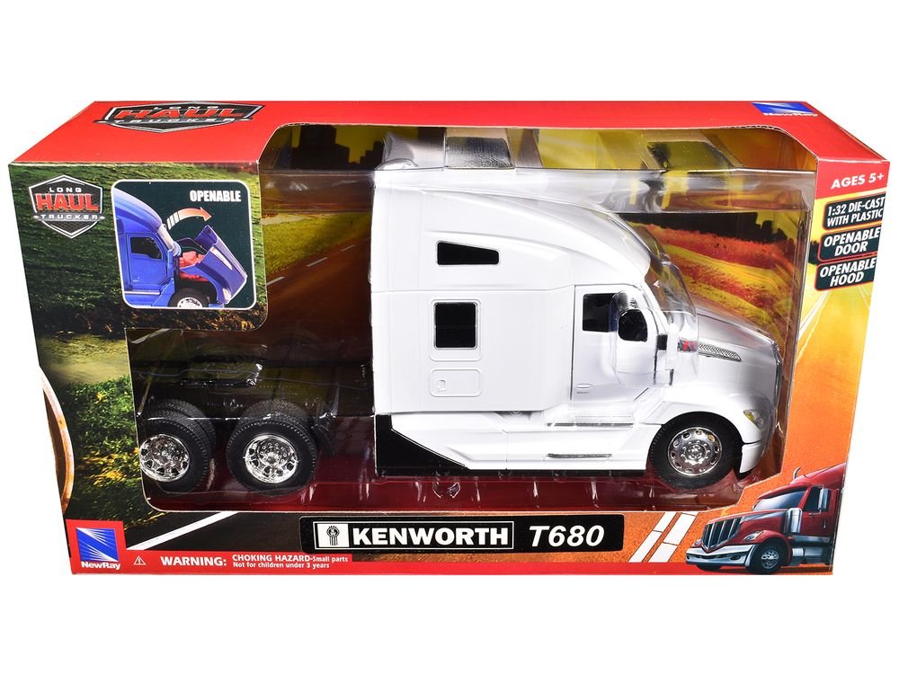 Kenworth T680 Truck Tractor White "Long Haul Truckers" Series 1/32 Diecast Model by New Ray view 3