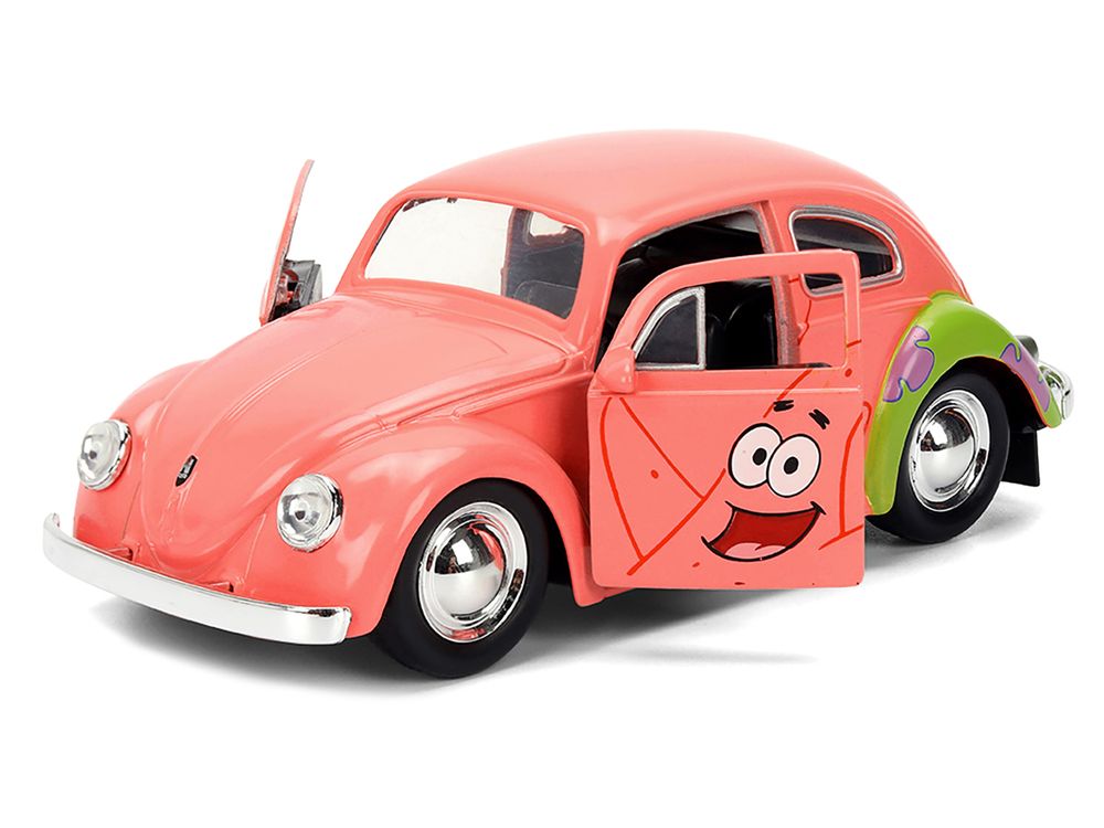 1959 Volkswagen Beetle "Patrick Star" Livery Pink "SpongeBob SquarePants" (1999-Current) TV Series "Hollywood Rides" Series 1/32 Diecast Model Car by Jada view 2