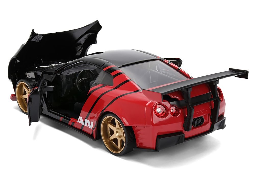 2009 Nissan GT-R (R35) Ben Sopra "Advan" Black and Red "JDM Tuners" Series 1/24 Diecast Model Car by Jada view 4