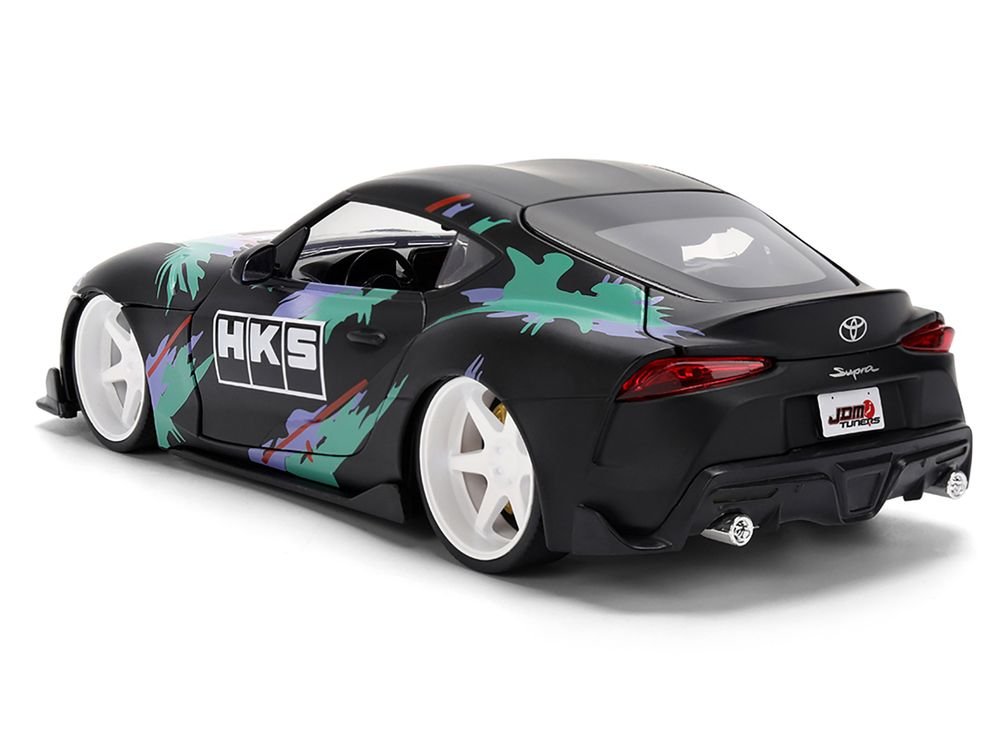 2020 Toyota GR Supra "HKS" Matt Black with Graphics "JDM Tuners" Series 1/24 Diecast Model Car by Jada view 5