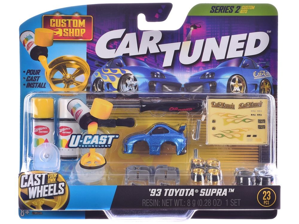 1987 Toyota SR5 Pickup Truck White and 1993 Toyota Supra Blue "Custom Shop" 2 Car Set Diecast Model Cars by CarTuned view 3