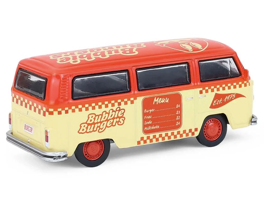 1975 Volkswagen Type 2 Van "Bubbie Burgers Food Truck" Orange and Cream "Blue Collar Collection" Series 14 1/64 Diecast Model Car by Greenlight view 3