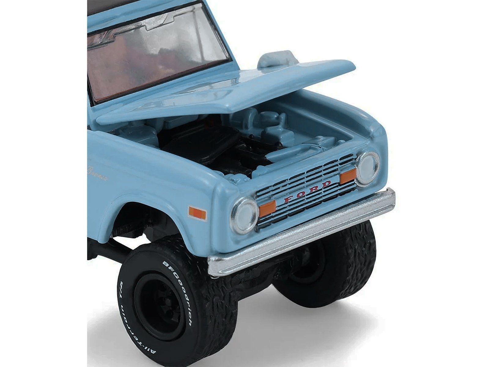 1972 Ford Bronco Custom SUV Light Blue with Black Top "Barrett-Jackson" Series 16 1/64 Diecast Model Car by Greenlight view 2