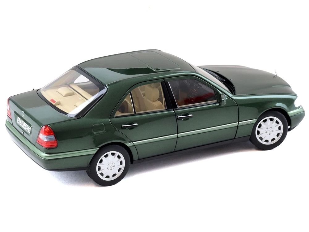 1993 Mercedes-Benz C-Class Malachite Green Metallic 1/18 Diecast Model Car by Norev view 3