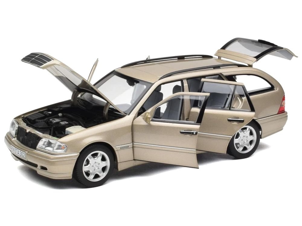 1997 Mercedes-Benz C-Class T-Model Smoke Silver Metallic 1/18 Diecast Model Car by Norev view 2