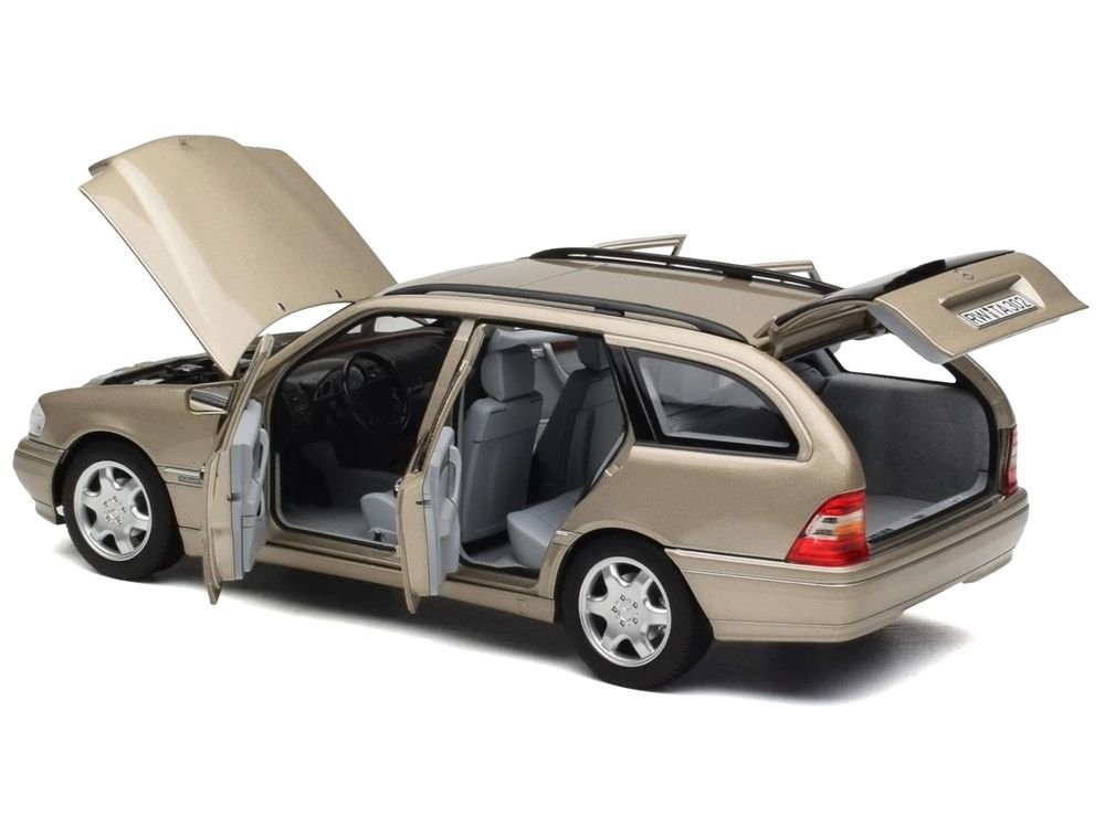 1997 Mercedes-Benz C-Class T-Model Smoke Silver Metallic 1/18 Diecast Model Car by Norev view 4