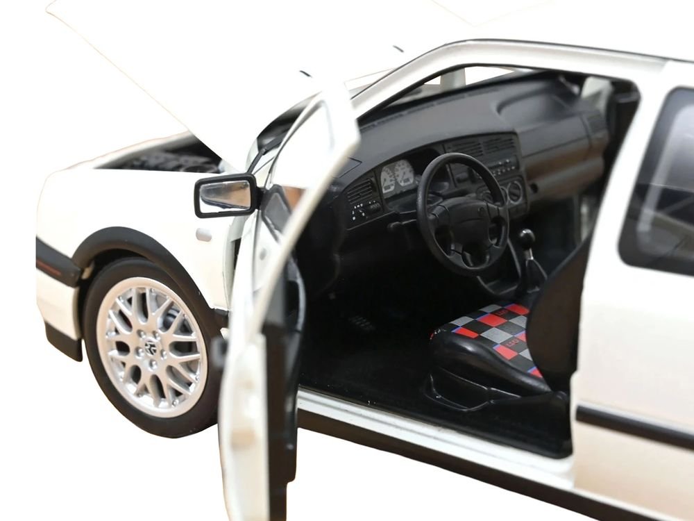 1996 Volkswagen Golf GTI Candy White "20 Years Anniversary Edition" 1/18 Diecast Model Car by Norev view 3