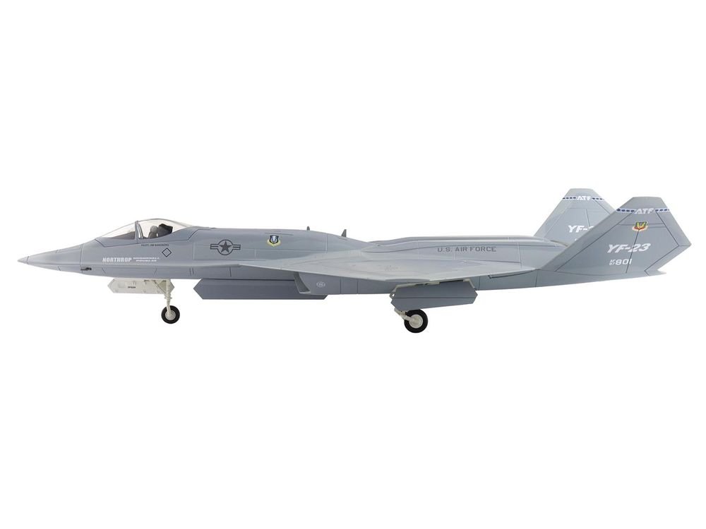 Northrop YF-23 Black Widow II Stealth Fighter Aircraft "#87-0801 PAV-2" (1990) United States Air Force "Air Power Series" 1/72 Diecast Model by Hobby Master view 2