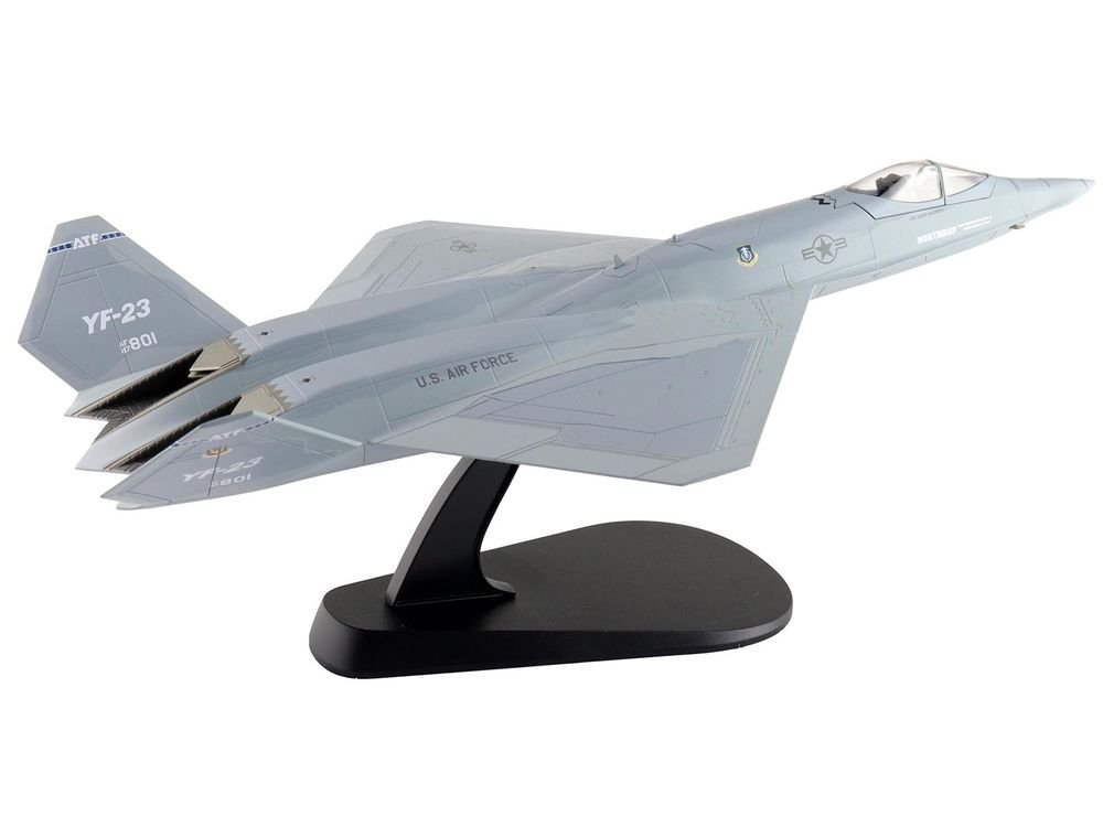 Northrop YF-23 Black Widow II Stealth Fighter Aircraft "#87-0801 PAV-2" (1990) United States Air Force "Air Power Series" 1/72 Diecast Model by Hobby Master view 5