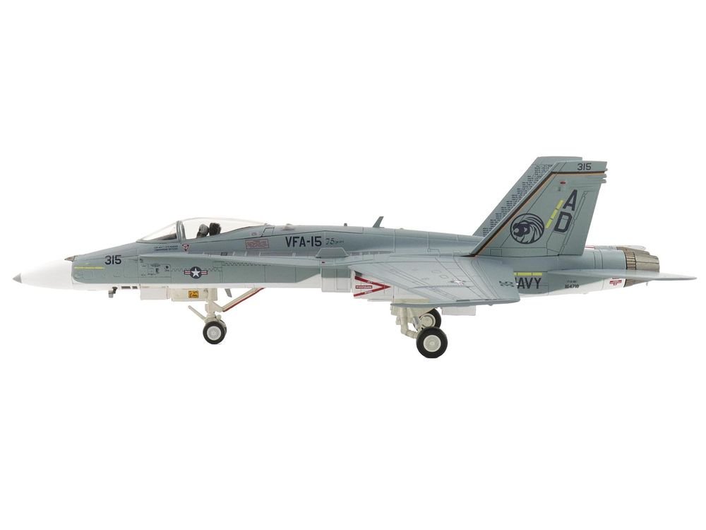 McDonnell Douglas F/A-18C Hornet Aircraft "VFA-15 Retro TAC Demo Jet VFA-106 Gladiators" (2017) United States Navy "Air Power Series" 1/72 Diecast Model by Hobby Master view 2
