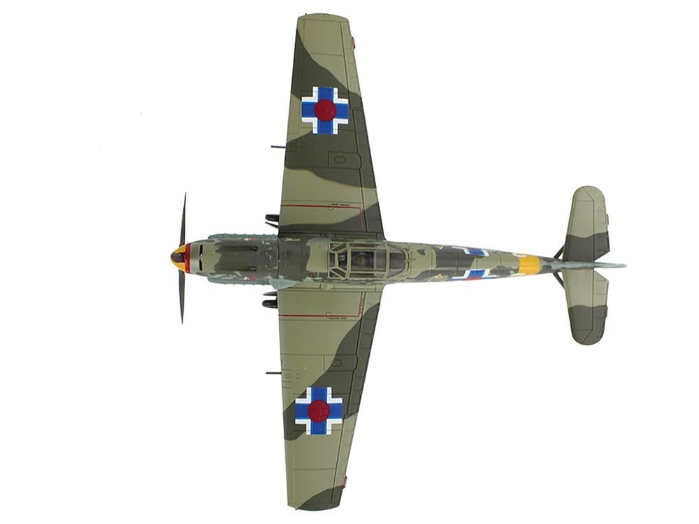 Messerschmitt Bf 109E-3 Fighter Aircraft "White 2 Jan Reznak 13.(slow)/JG 52 Kraznodar USSR" (1943) German Luftwaffe "Air Power Series" 1/48 Diecast Model by Hobby Master view 4