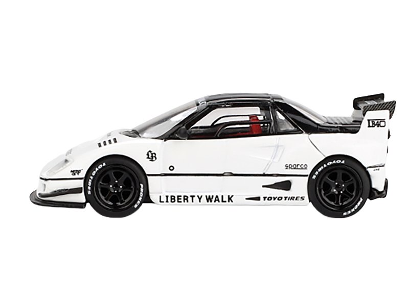 Mazda AZ-1 Liberty Walk LB40 RHD (Right Hand Drive) White with Black Top "2024 Tokyo Auto Salon" Limited Edition 1/64 Diecast Model Car by Mini GT view 2