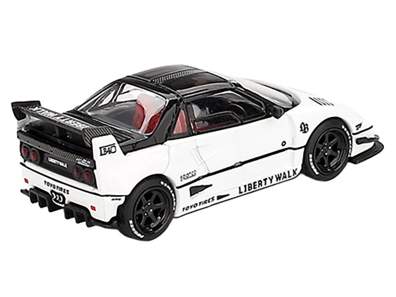 Mazda AZ-1 Liberty Walk LB40 RHD (Right Hand Drive) White with Black Top "2024 Tokyo Auto Salon" Limited Edition 1/64 Diecast Model Car by Mini GT view 3