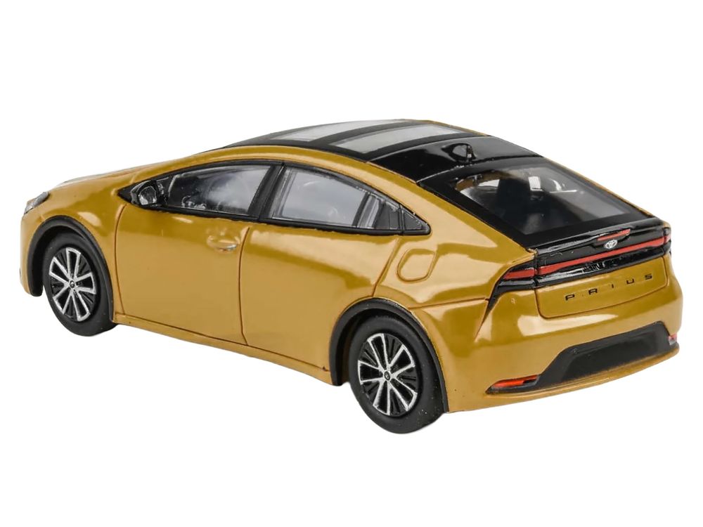 2023 Toyota Prius Maximum Yellow with Black Top and Sun Roof 1/64 Diecast Model Car by Paragon Models view 2