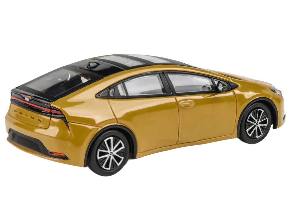 2023 Toyota Prius Maximum Yellow with Black Top and Sun Roof 1/64 Diecast Model Car by Paragon Models view 3