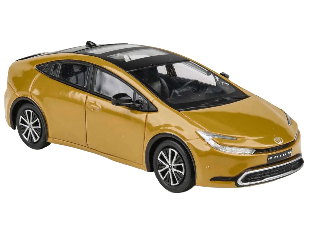 2023 Toyota Prius Maximum Yellow with Black Top and Sun Roof 1/64 Diecast Model Car by Paragon Models view 4