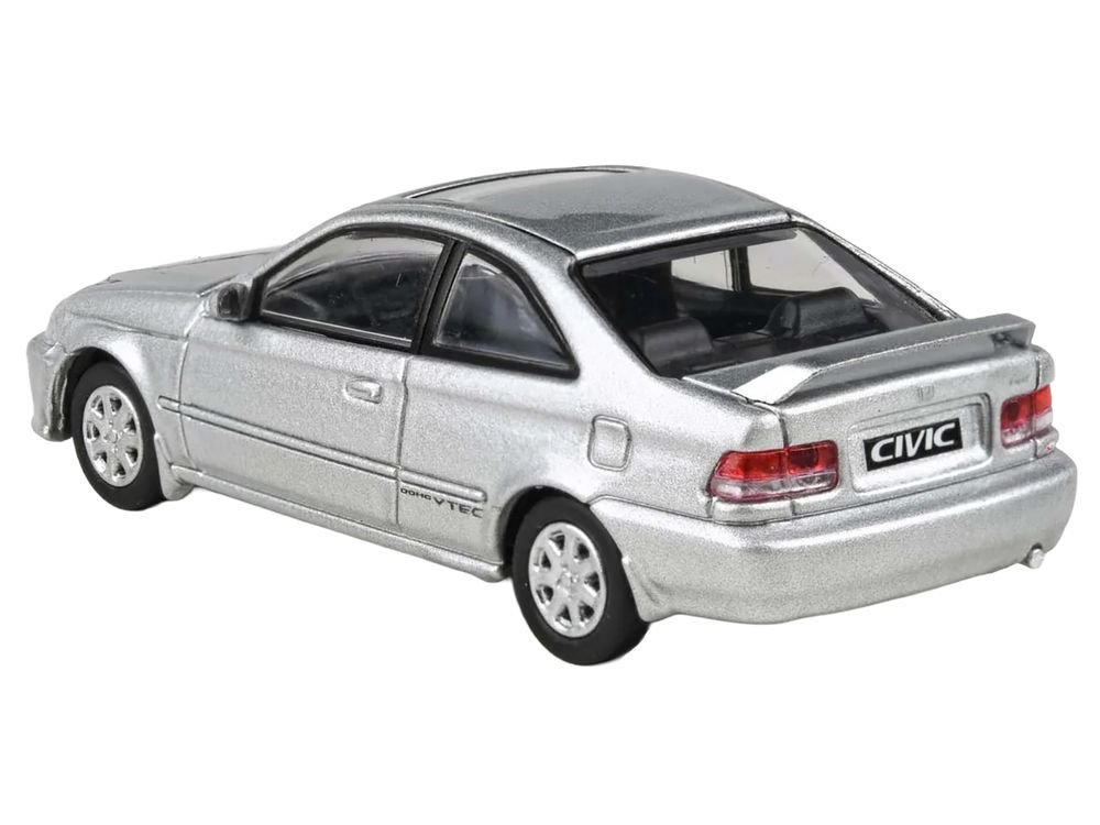 1999 Honda Civic Si EM1 Vogue Silver Metallic with Sunroof 1/64 Diecast Model Car by Paragon Models view 2