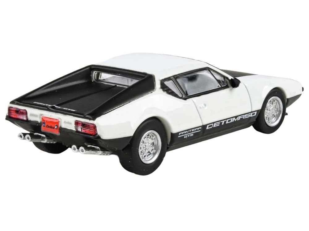 1972 De Tomaso Pantera White and Black 1/64 Diecast Model Car by Paragon Models view 3