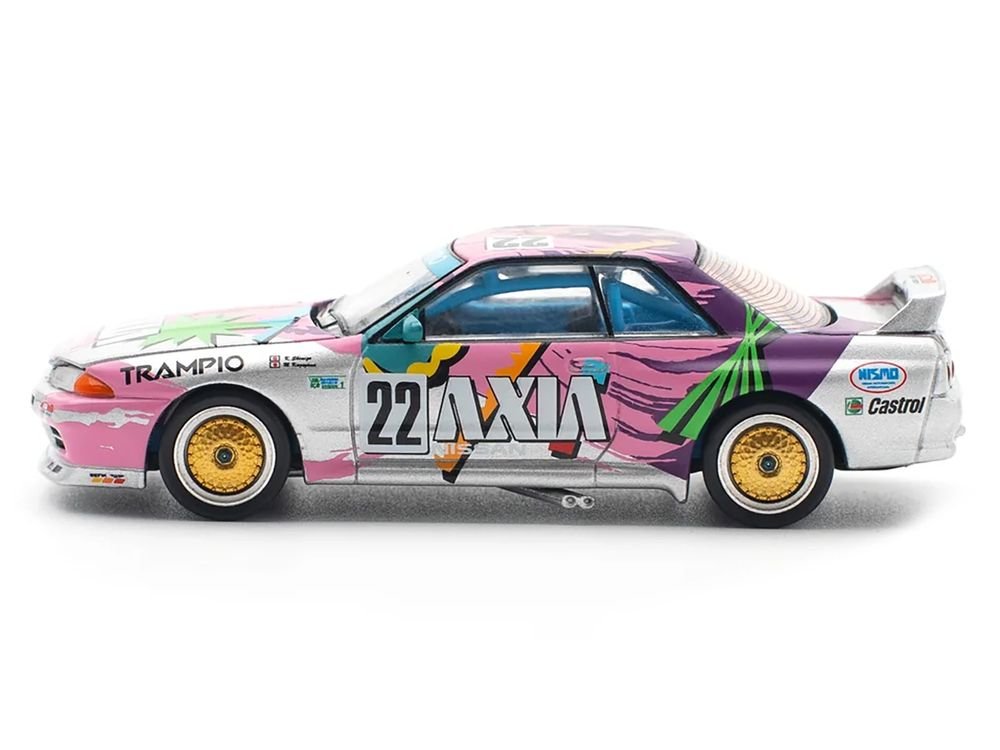 GTR R32 RHD (Right Hand Drive) #22 Masahiko Kageyama - Kazuo Shimizu "Axia" Group A "Japanese Touring Car Championship" (1991) 1/64 Diecast Model Car by Pop Race view 2