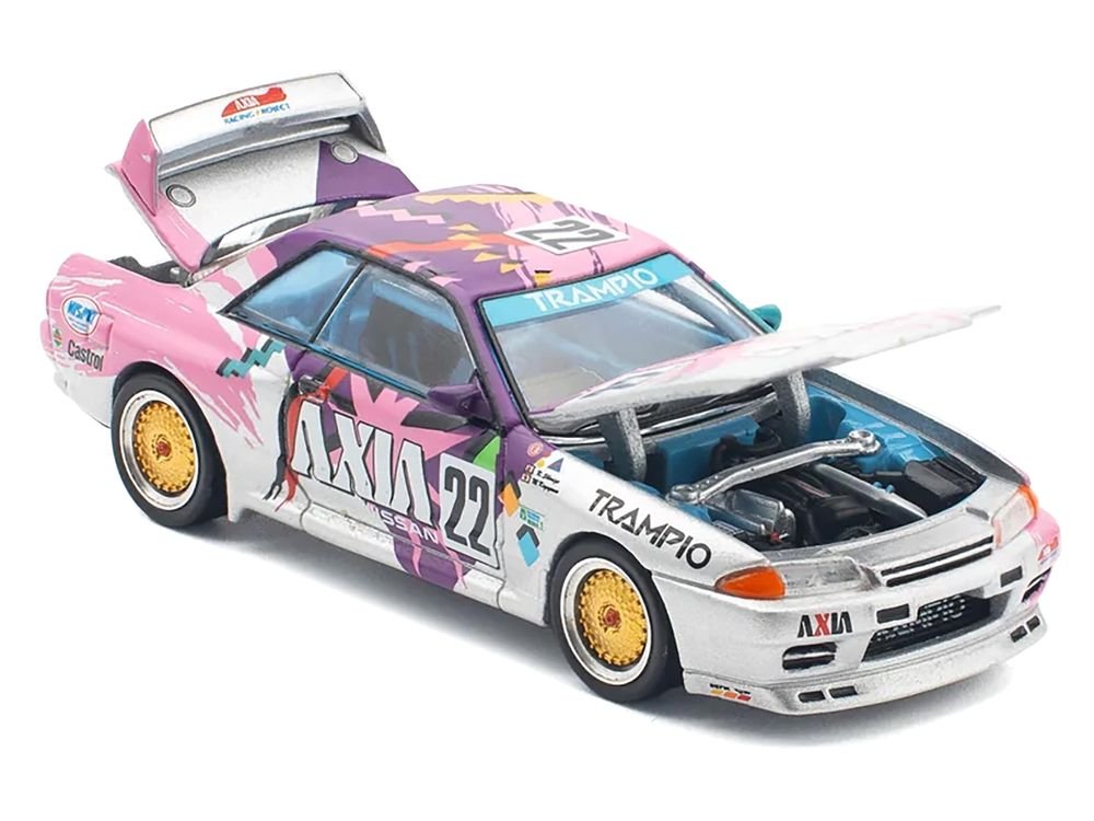 GTR R32 RHD (Right Hand Drive) #22 Masahiko Kageyama - Kazuo Shimizu "Axia" Group A "Japanese Touring Car Championship" (1991) 1/64 Diecast Model Car by Pop Race view 3