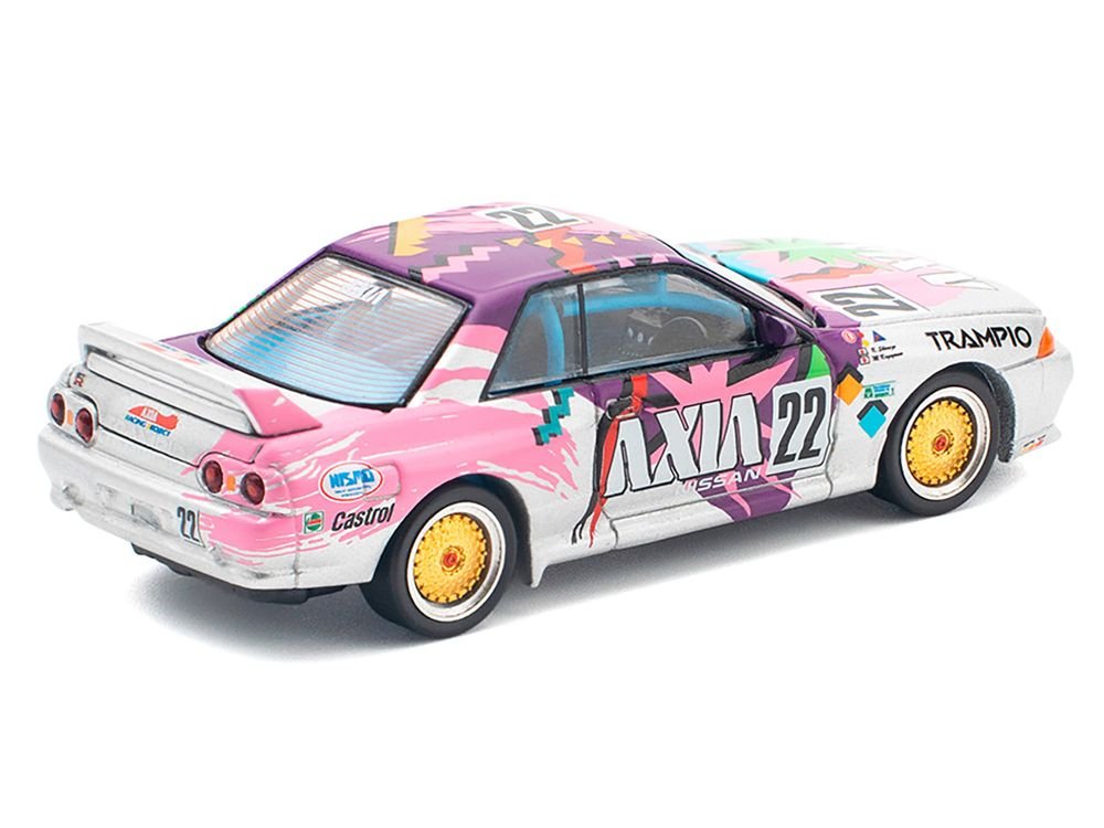 GTR R32 RHD (Right Hand Drive) #22 Masahiko Kageyama - Kazuo Shimizu "Axia" Group A "Japanese Touring Car Championship" (1991) 1/64 Diecast Model Car by Pop Race view 4