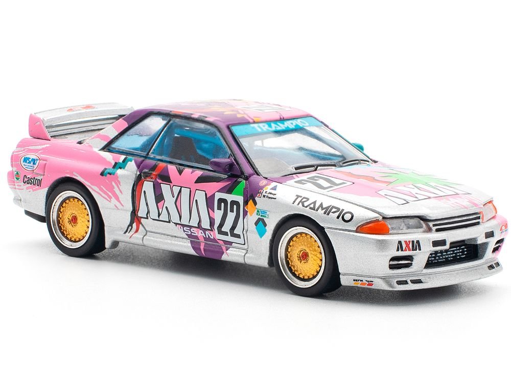 GTR R32 RHD (Right Hand Drive) #22 Masahiko Kageyama - Kazuo Shimizu "Axia" Group A "Japanese Touring Car Championship" (1991) 1/64 Diecast Model Car by Pop Race view 5