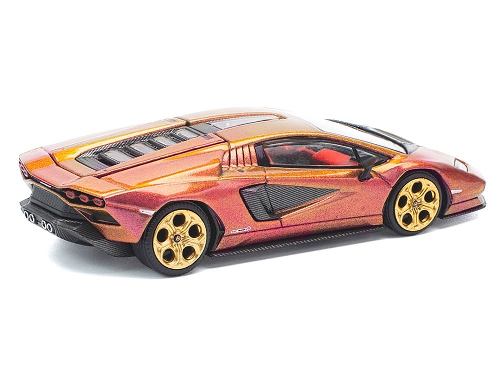 Lamborghini Countach LPI 800-4 Blu Hal Metallic 1/64 Diecast Model Car by Pop Race view 5