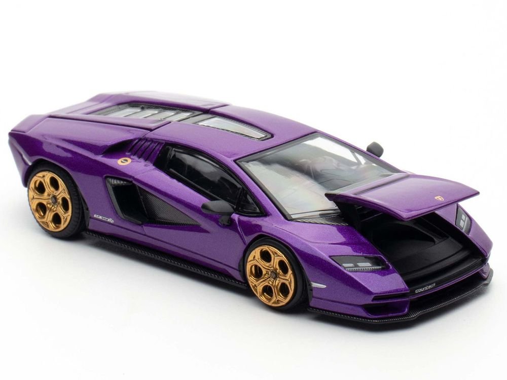 Lamborghini Countach LPI 800-4 Viola Pasifae Purple Metallic "Hong Kong Toycar Salon 2025" 1/64 Diecast Model Car by Pop Race view 3