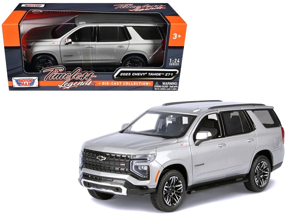 2025 Chevrolet Tahoe Z71 Gray Metallic "Timeless Legends" Series 1/24 Diecast Model Car by Motormax