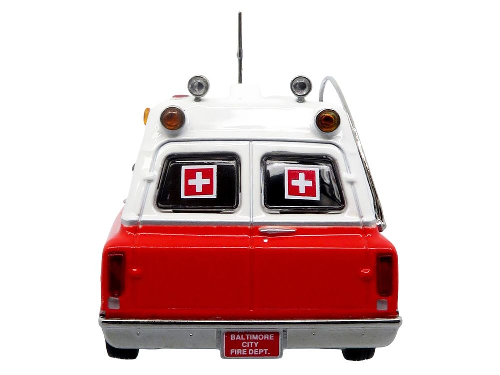1969 Chevrolet C-10 Ambulance "Baltimore City Fire Department" White and Red "5 Alarm" Series Limited Edition 1/50 Diecast Model by Iconic Replicas view 5