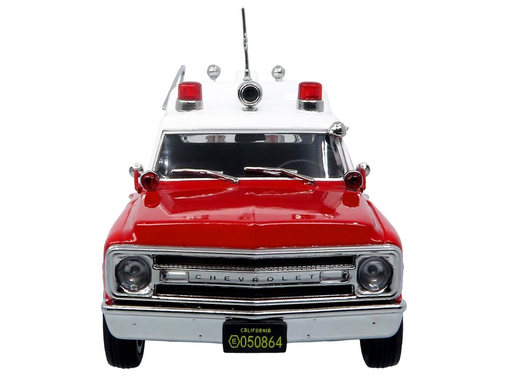 1969 Chevrolet C-10 Ambulance "Los Angeles City Fire Department" Red and White "5 Alarm" Series Limited Edition 1/50 Diecast Model by Iconic Replicas view 4