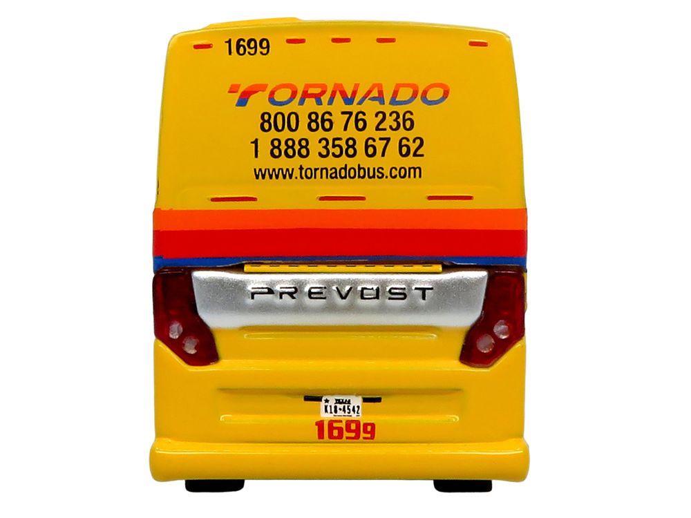 Prevost H3-45 Coach Bus "Tornado Bus Company" Yellow with Graphics Limited Edition 1/87 (HO) Diecast Model by Iconic Replicas view 5