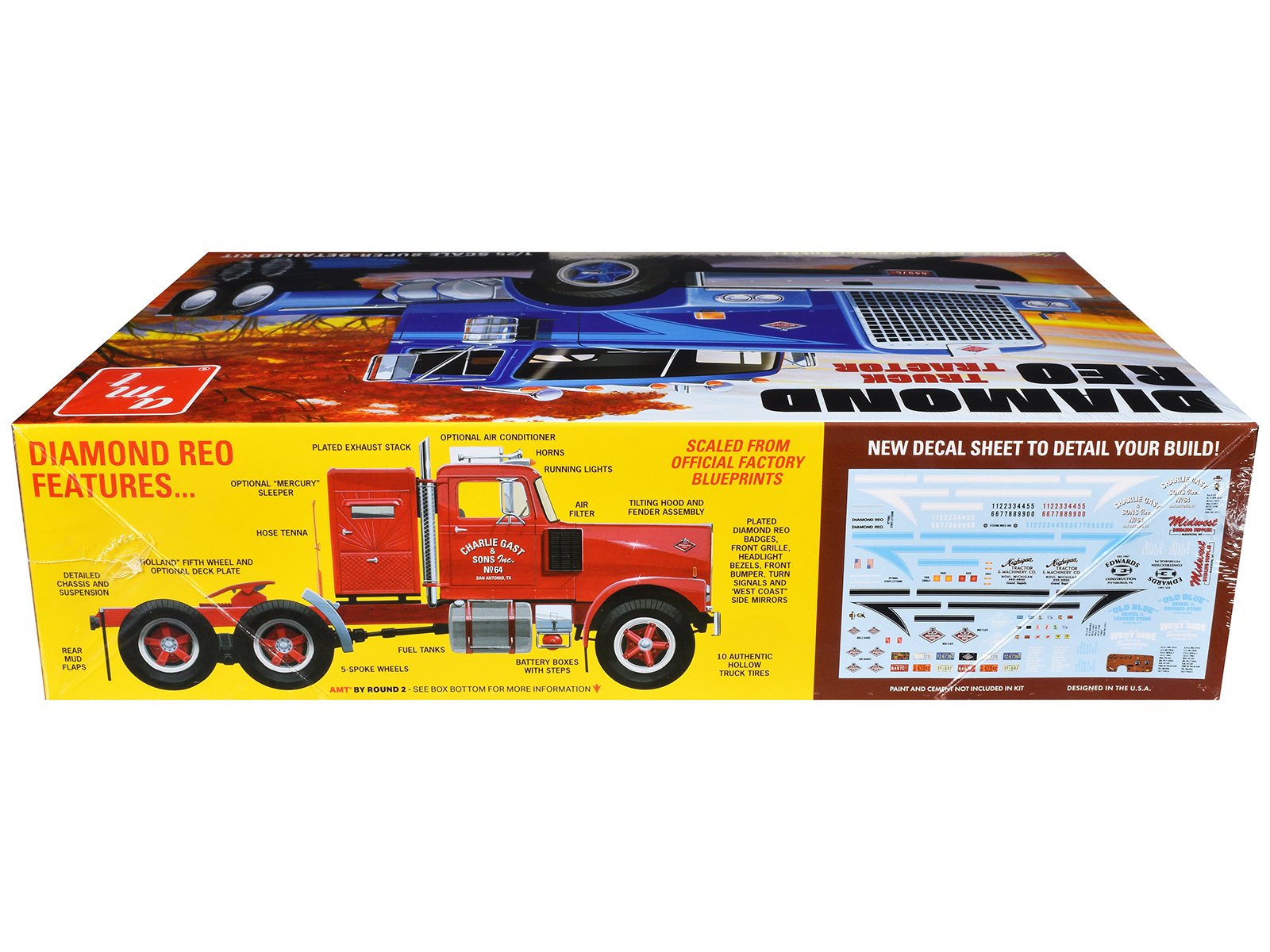 Skill 3 Model Kit Diamond Reo Truck Tractor 1/25 Scale Model by AMT view 3