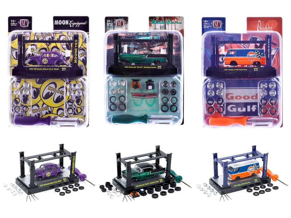 Model Kit 3 piece Car Set Release 80 Limited Edition to 9600 pieces Worldwide 1/64 Diecast Model Cars by M2 Machines