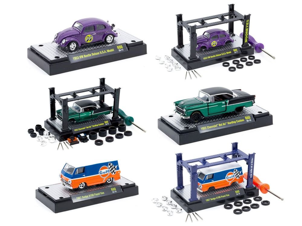 Model Kit 3 piece Car Set Release 80 Limited Edition to 9600 pieces Worldwide 1/64 Diecast Model Cars by M2 Machines view 2