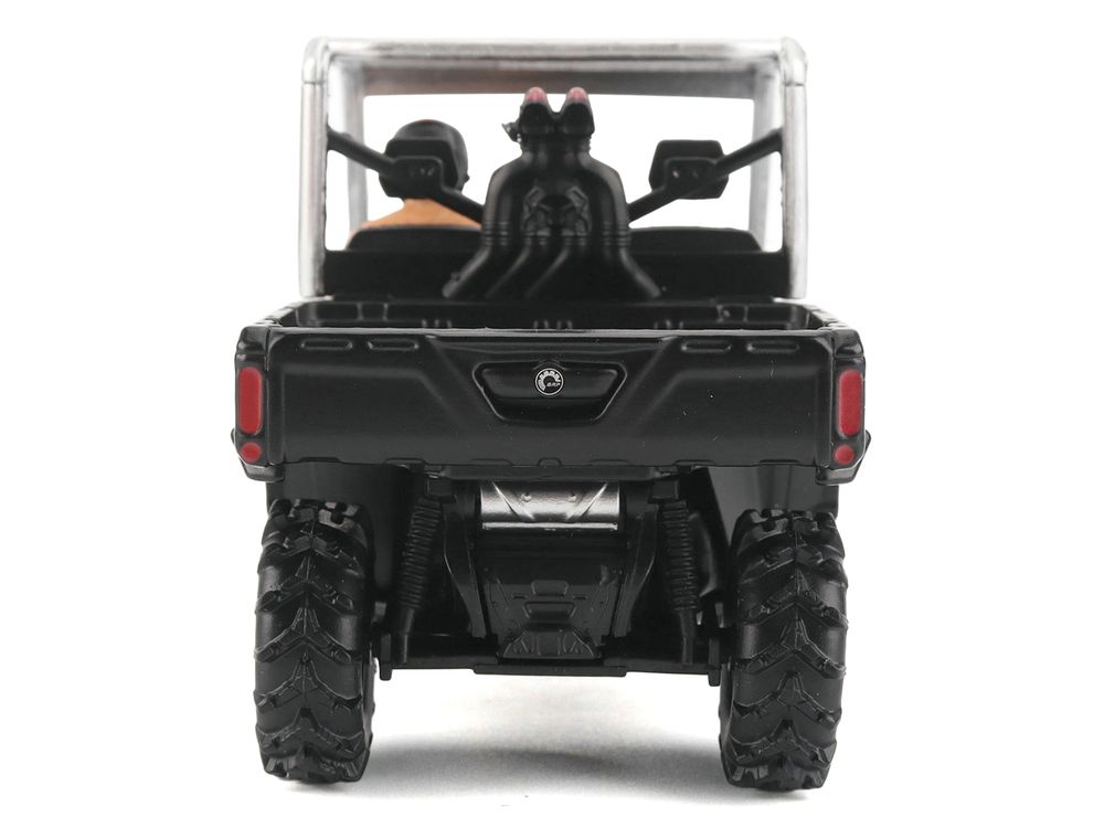 Can-Am Defender XMR Silver Metallic and Black with Driver Figure 1/32 Diecast Model by BRP Models view 4