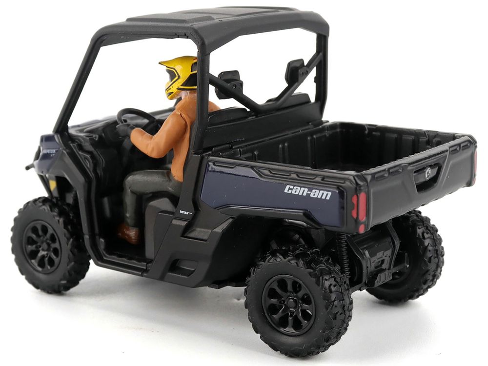 Can-Am Defender XT HD9 Navy Blue and Black with Driver Figure 1/32 Diecast Model by BRP Models view 3
