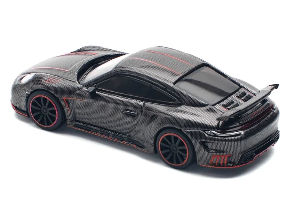 992 Stinger GTR Carbon Edition with Red Accents 1/64 Diecast Model Car by Pop Race view 4