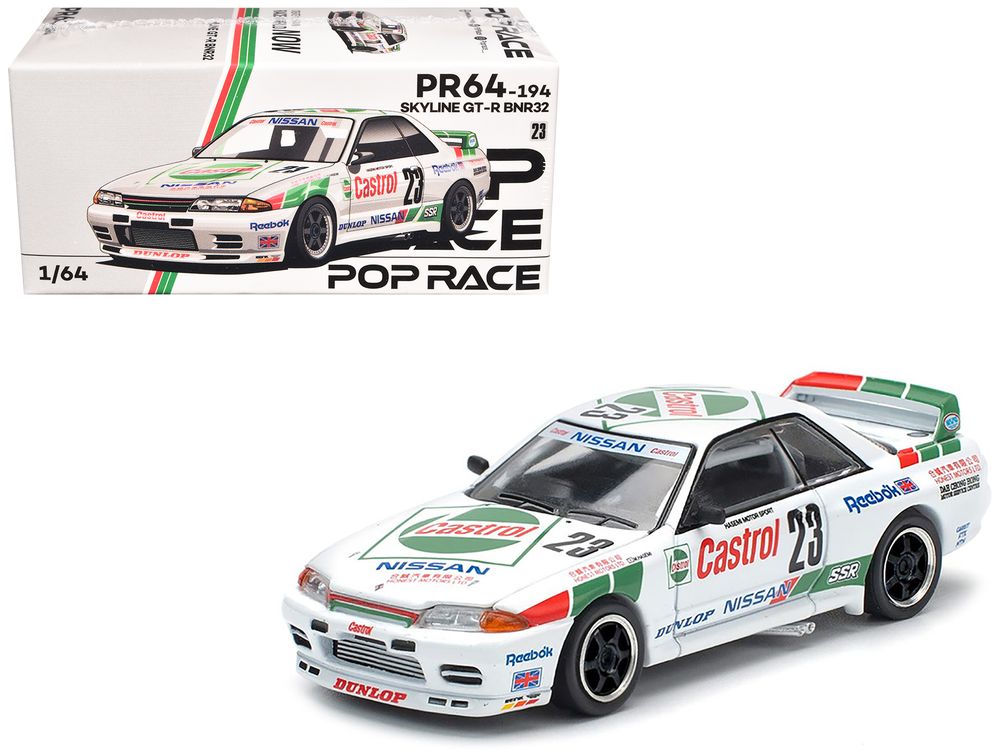 Nissan Skyline GT-R (BNR32) RHD (Right Hand Drive) #23 Winner "Macau Guia Race" (1990) 1/64 Diecast Model Car by Pop Race