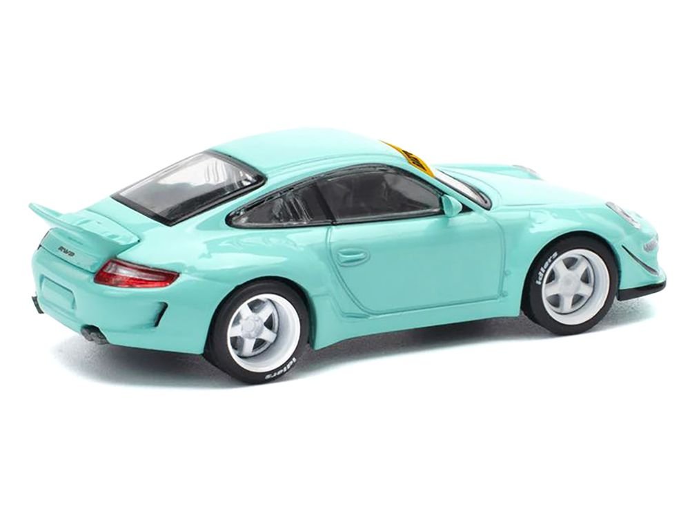 997 RWB Light Blue 1/64 Diecast Model Car by Pop Race view 3