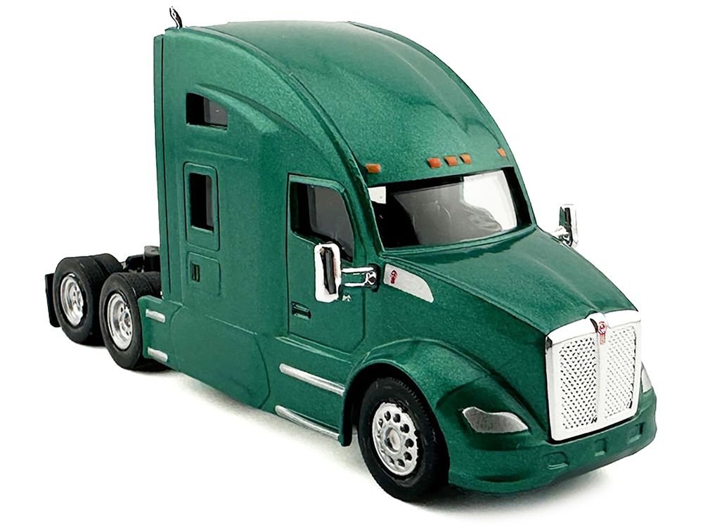 Kenworth T680 Sleeper Cab Green Metallic 1/87 (HO) Plastic Model Car by HO Logistics view 2