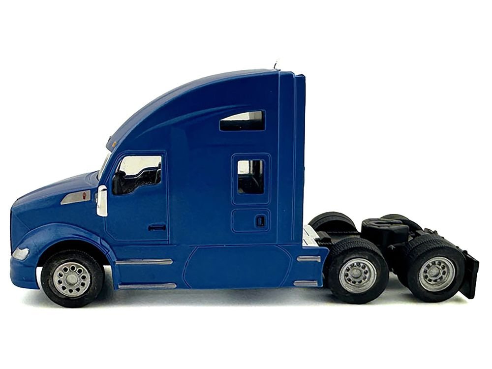Kenworth T680 Sleeper Cab Blue Metallic 1/87 (HO) Plastic Model Car by HO Logistics view 3